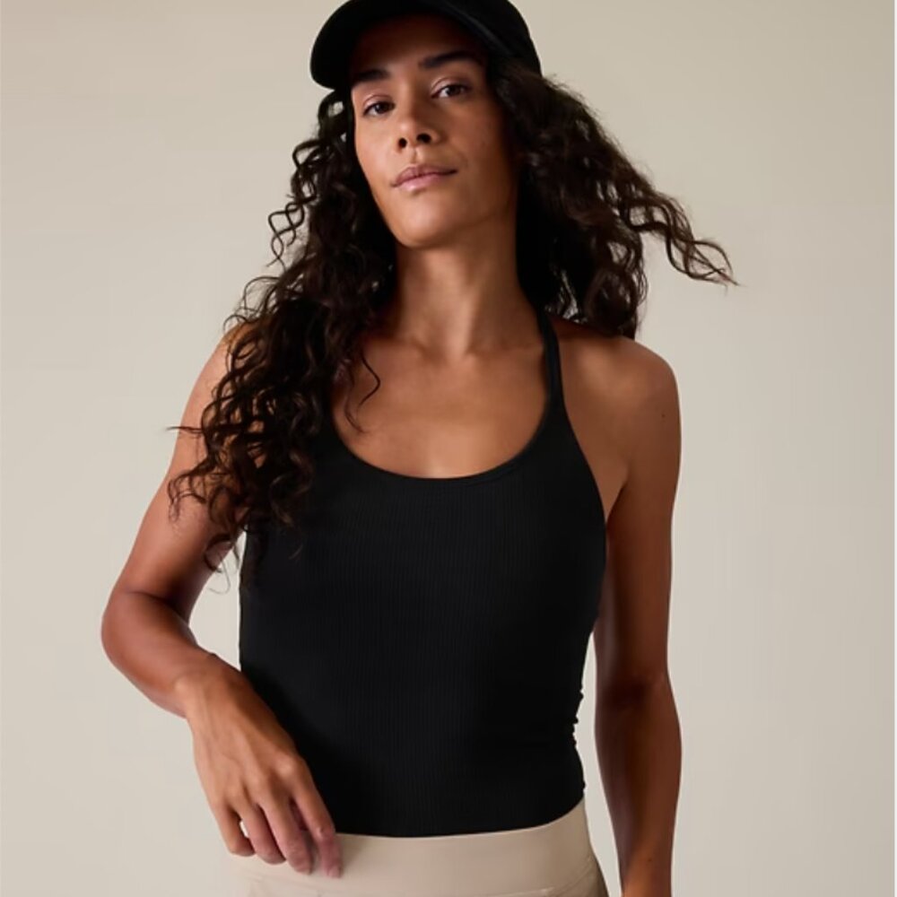 Athleta RENEW BUILT-IN BRA TANK A-C black